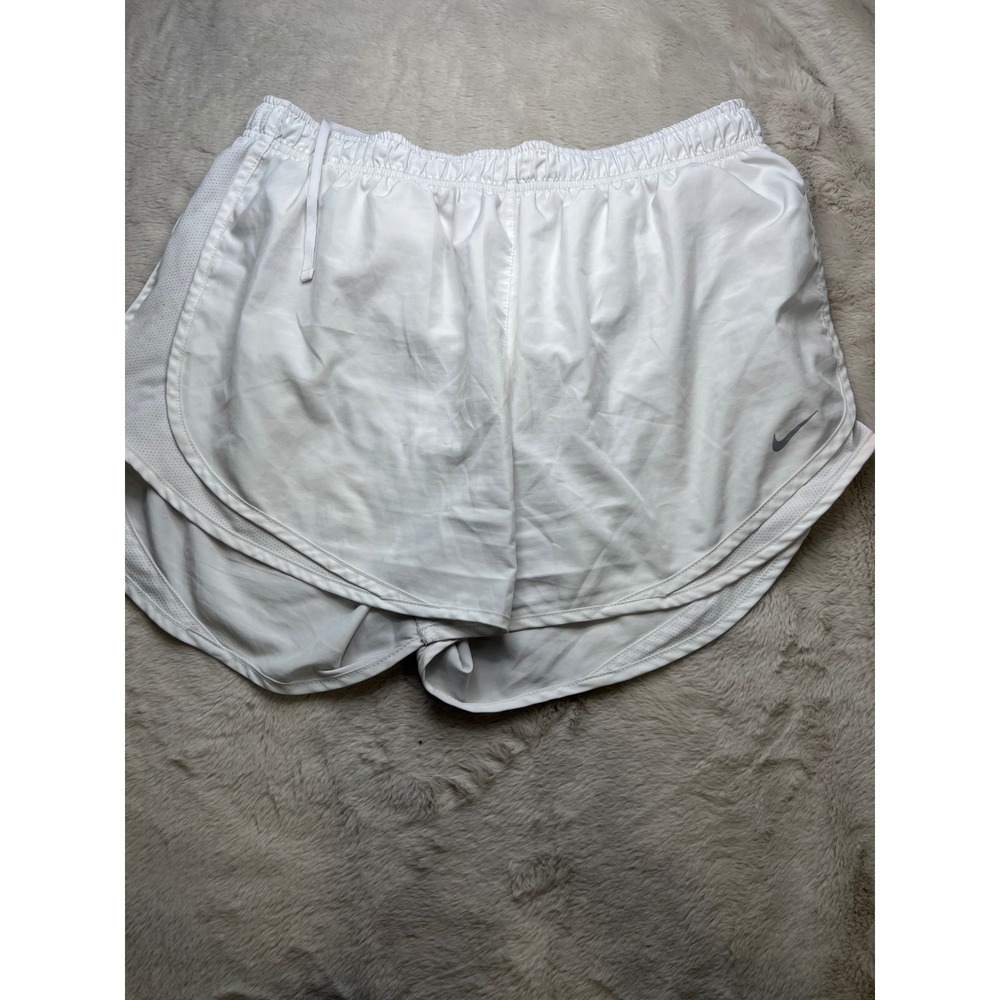 Nike Running Shorts Womens XL White Excellent Dri-FIT Tempo Mesh Athletic